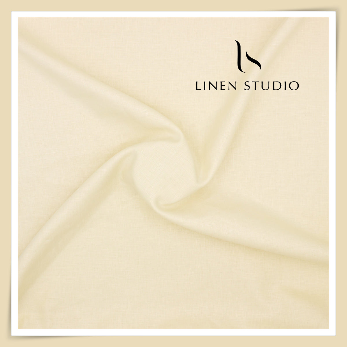 40 Lea Pure Linen Premium Suiting by Linen Vogue - Butter Cream Plain (55% OFF - FLAT RATE)