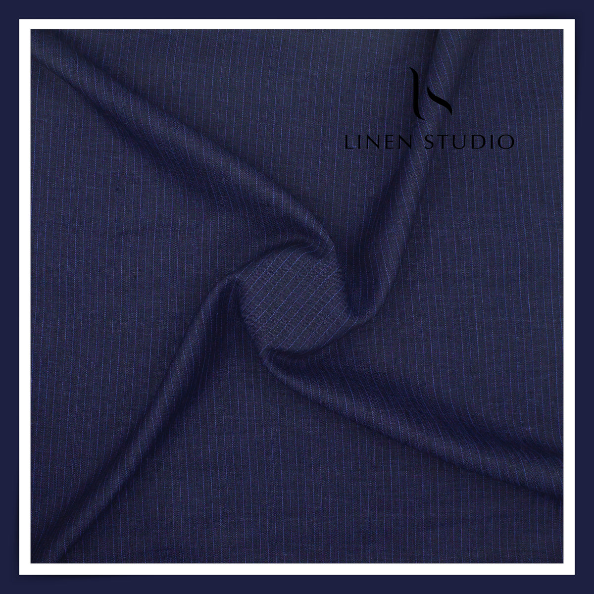 40 Lea Pure Linen Premium Suiting by Linen Vogue - Mirage Blue Classic Stripes (55% OFF - FLAT RATE)