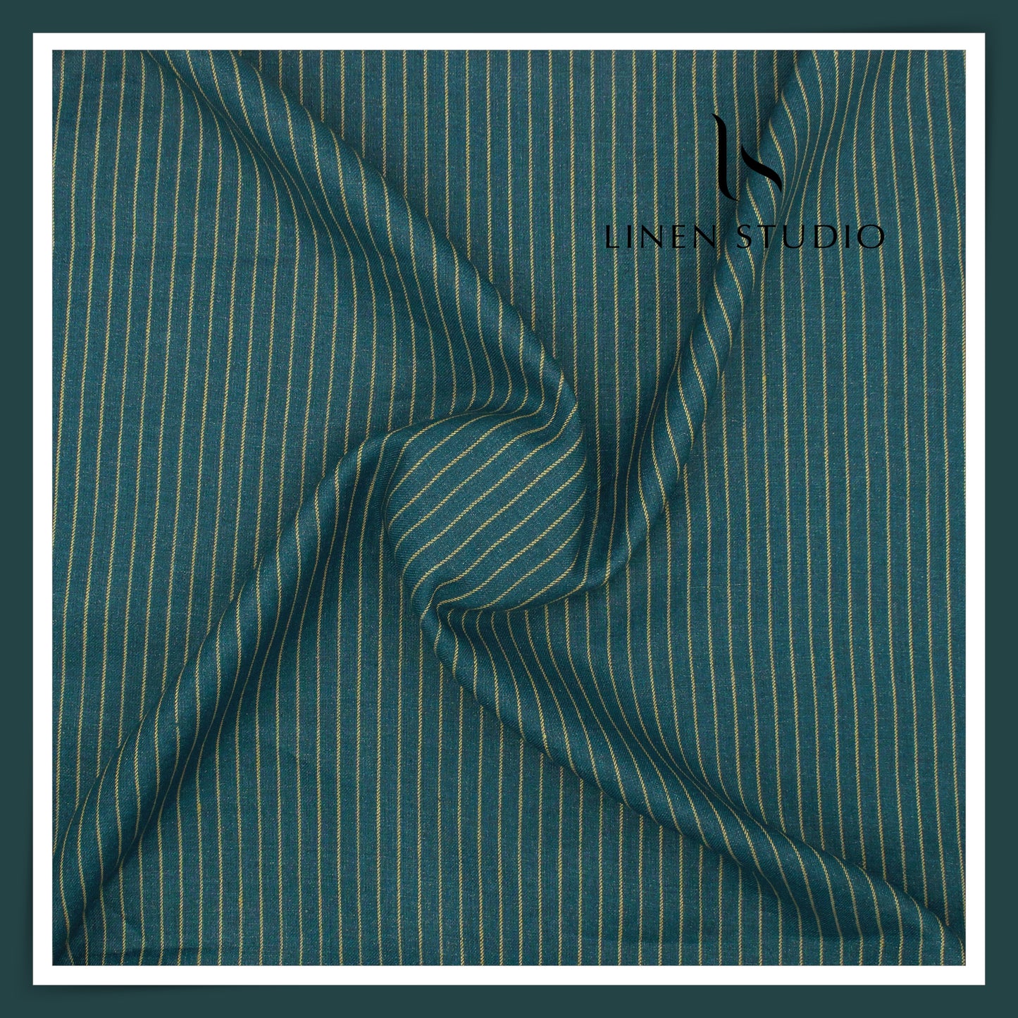 40 Lea Pure Linen Suiting by Linen Vogue - Blue Dianne Stripes (NEW) (Limited Stock!)