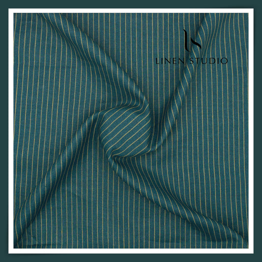 40 Lea Pure Linen Suiting by Linen Vogue - Blue Dianne Stripes (NEW) (Limited Stock!)