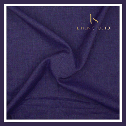 Linen Club 60 Lea Pure Linen Shirting W/O SEL - Blackish Blue (30% SALE) (NEW) (Fastest Selling)
