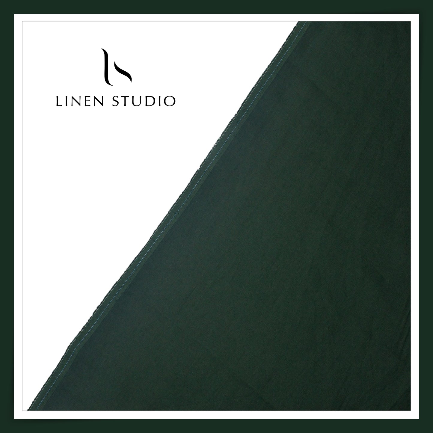 Linen Club 60 Lea Pure Linen Shirting W/O SEL - Forest Green (30% SALE) (NEW)