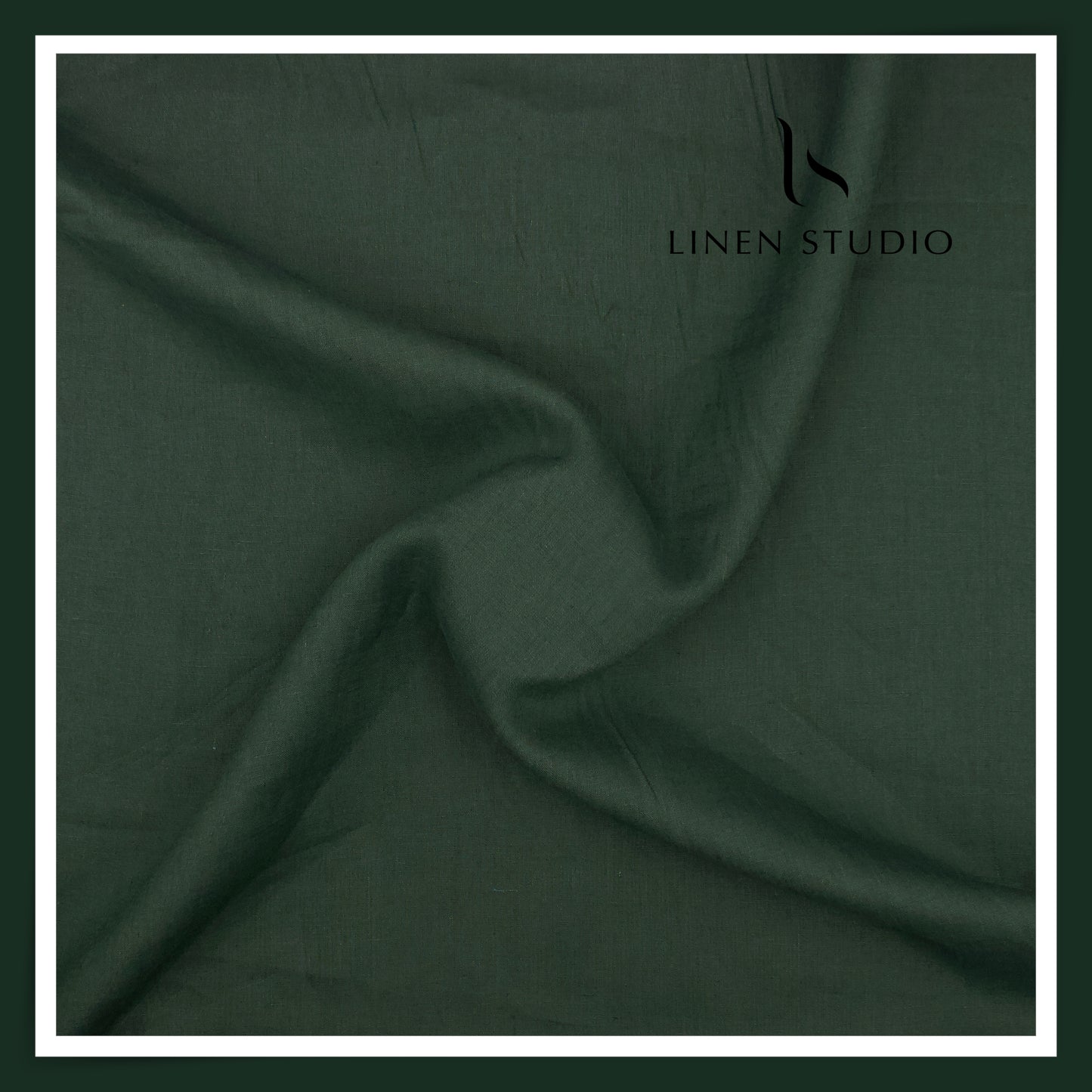 Linen Club 60 Lea Pure Linen Shirting W/O SEL - Forest Green (30% SALE) (NEW)