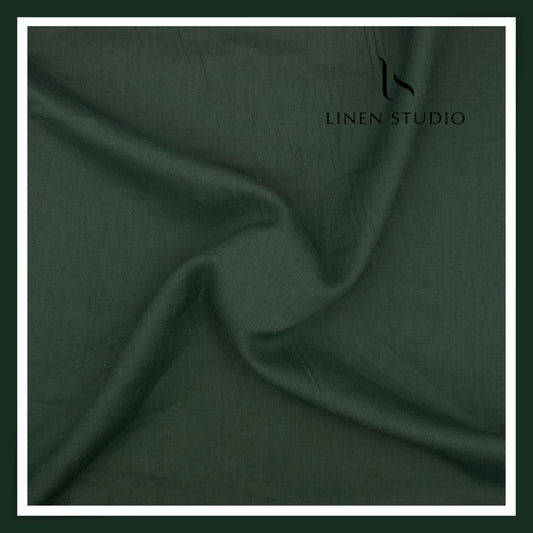 Linen Club 60 Lea Pure Linen Shirting W/O SEL - Forest Green (30% SALE) (NEW)