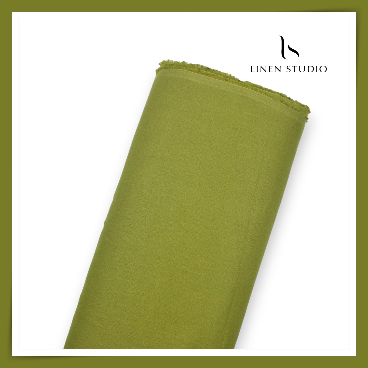 Linen Club 60 Lea Pure Linen Shirting W/O SEL - Sap Green (30% SALE) (NEW)