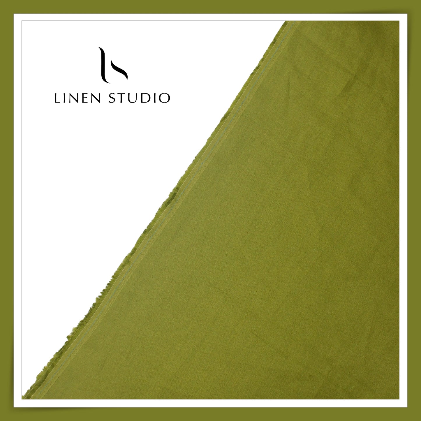 Linen Club 60 Lea Pure Linen Shirting W/O SEL - Sap Green (30% SALE) (NEW)