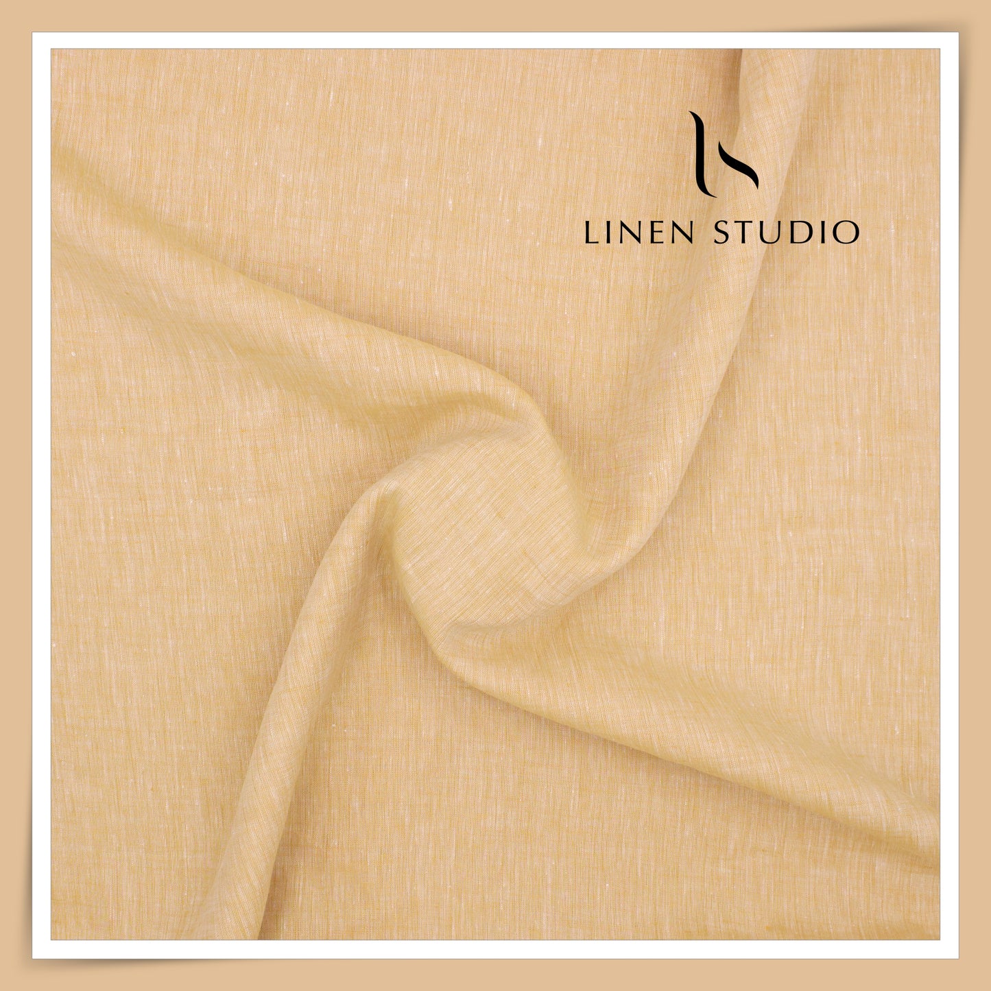 Linen Club 60 Lea Pure Linen Shirting W/O SEL - Vatican Yellow (30% SALE) (NEW)