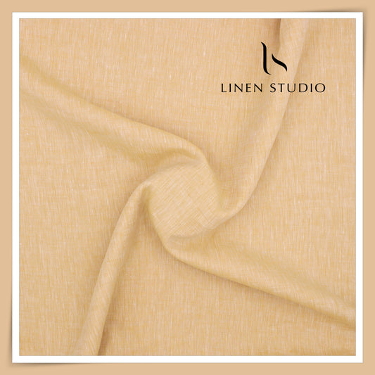 Linen Club 60 Lea Pure Linen Shirting W/O SEL - Vatican Yellow (30% SALE) (NEW)