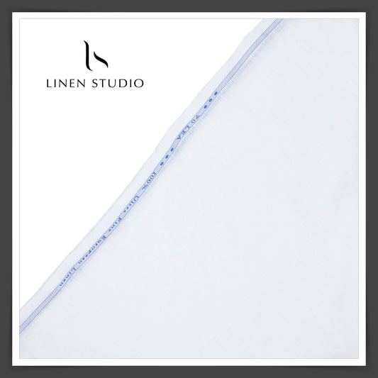 70 Lea Pure European Linen Shirting - Bright White (30% SALE) (NEW)