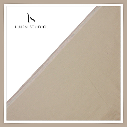 Linen Club Linen Cotton Twill Suiting W/O Sel - Coral Brown  (65% SALE)