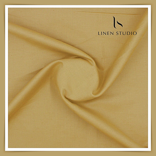 Linen Club Linen Cotton Twill Suiting W/O Sel - Tiger Gold (65% SALE)