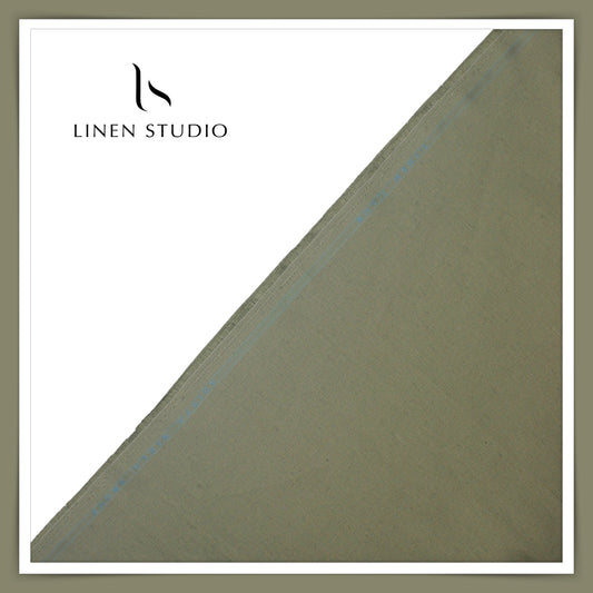 Linen Club Linen Cotton Semi Suiting - Camo Green (45% SALE)