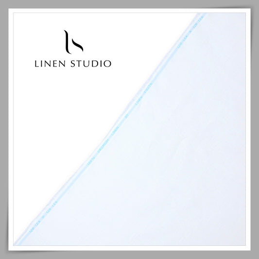 120 Lea x 120 Lea Exclusive Linen Plain Shirting by Linen Fiesta - Bright White (NEW) (Limited Stock)