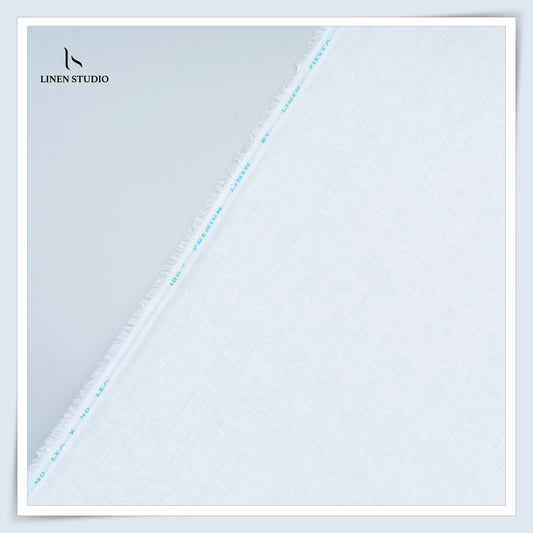 Linen Fiesta 40 Lea Plain Shirting - White