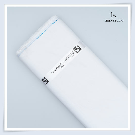 Linen 60% blended with Cotton 40% - Pure White