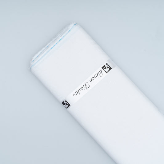 80 Lea White - Pure Linen Fabric - Linen Studio