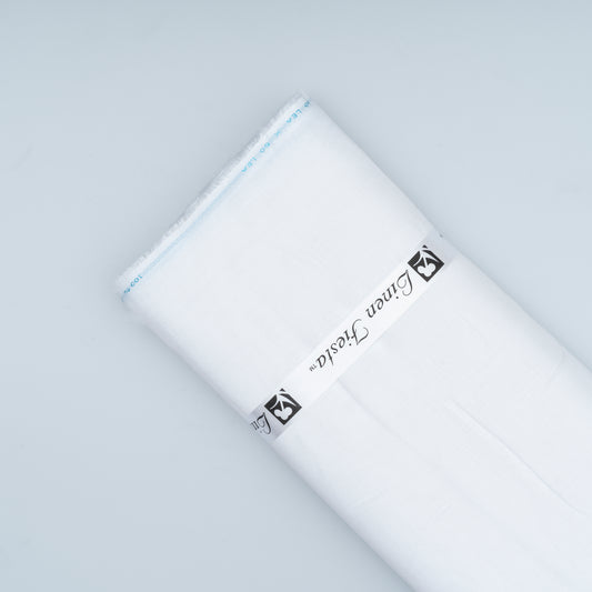 60 Lea Netted White - Pure Linen Fabric - Linen Studio