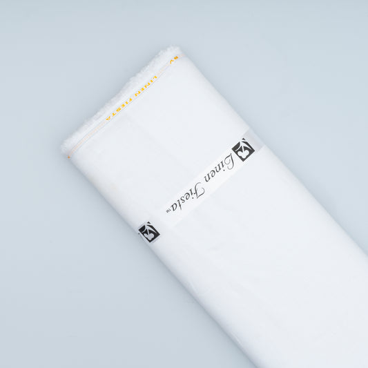 42 Lea White - Pure Linen Fabric - Linen Studio