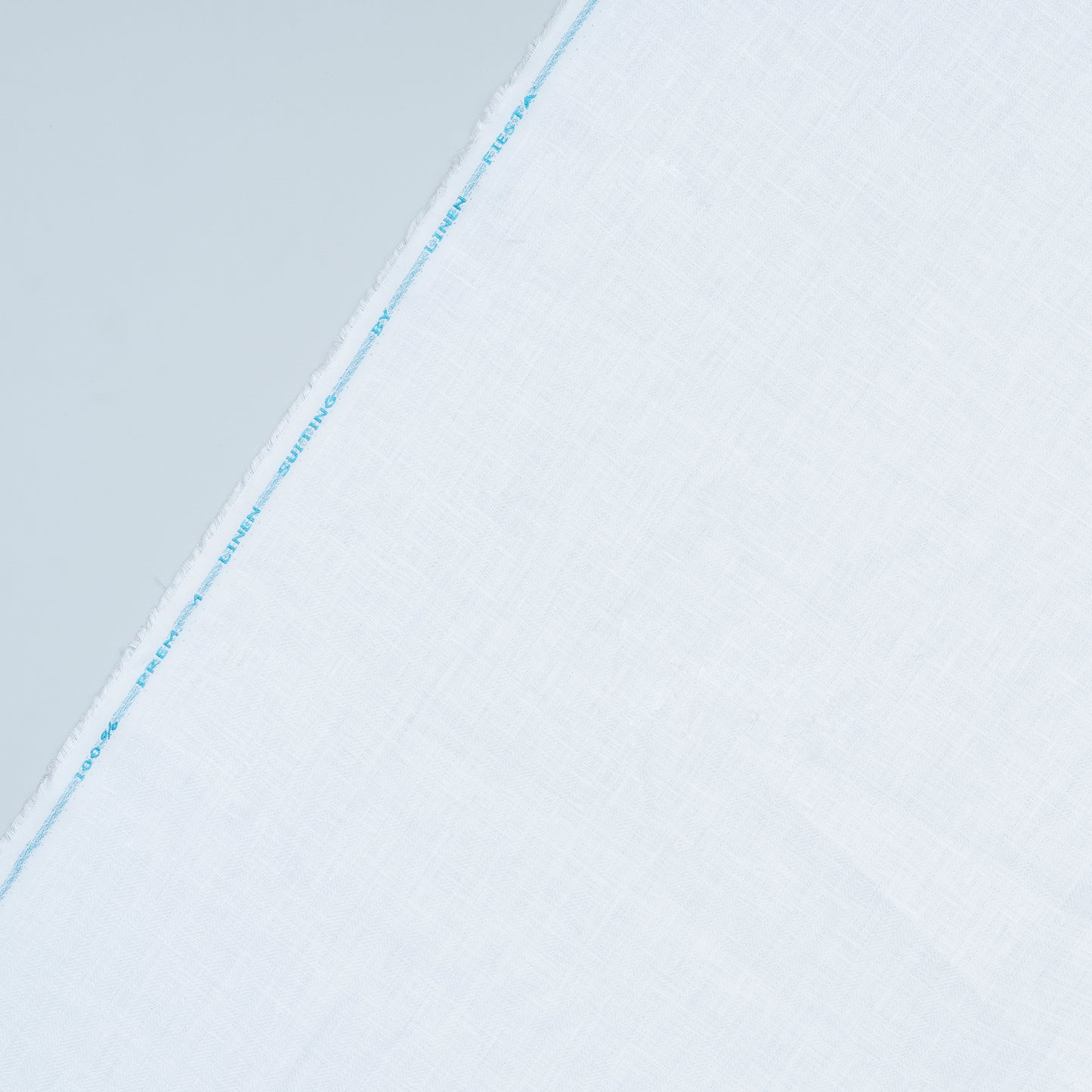 Pure Linen Trouser Fabric - Herringbone White - Linen Studio