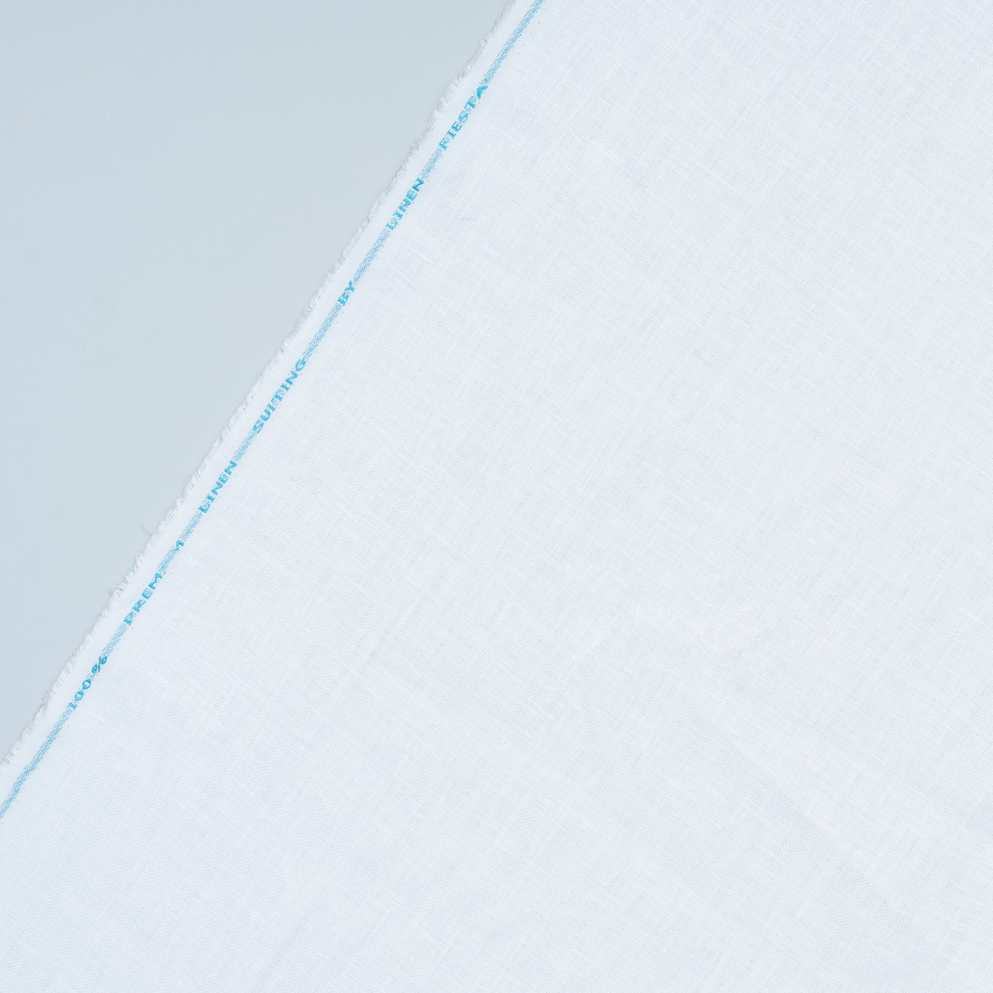Pure Linen Trouser Fabric - Herringbone White - Linen Studio