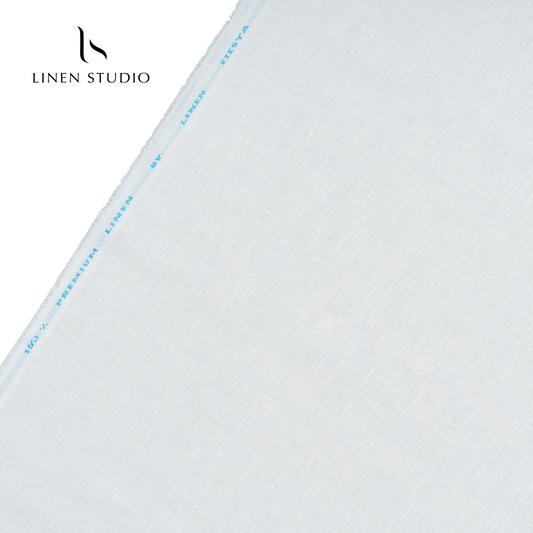 40 Lea Off-White Pure Linen Shirting - Linen Studio