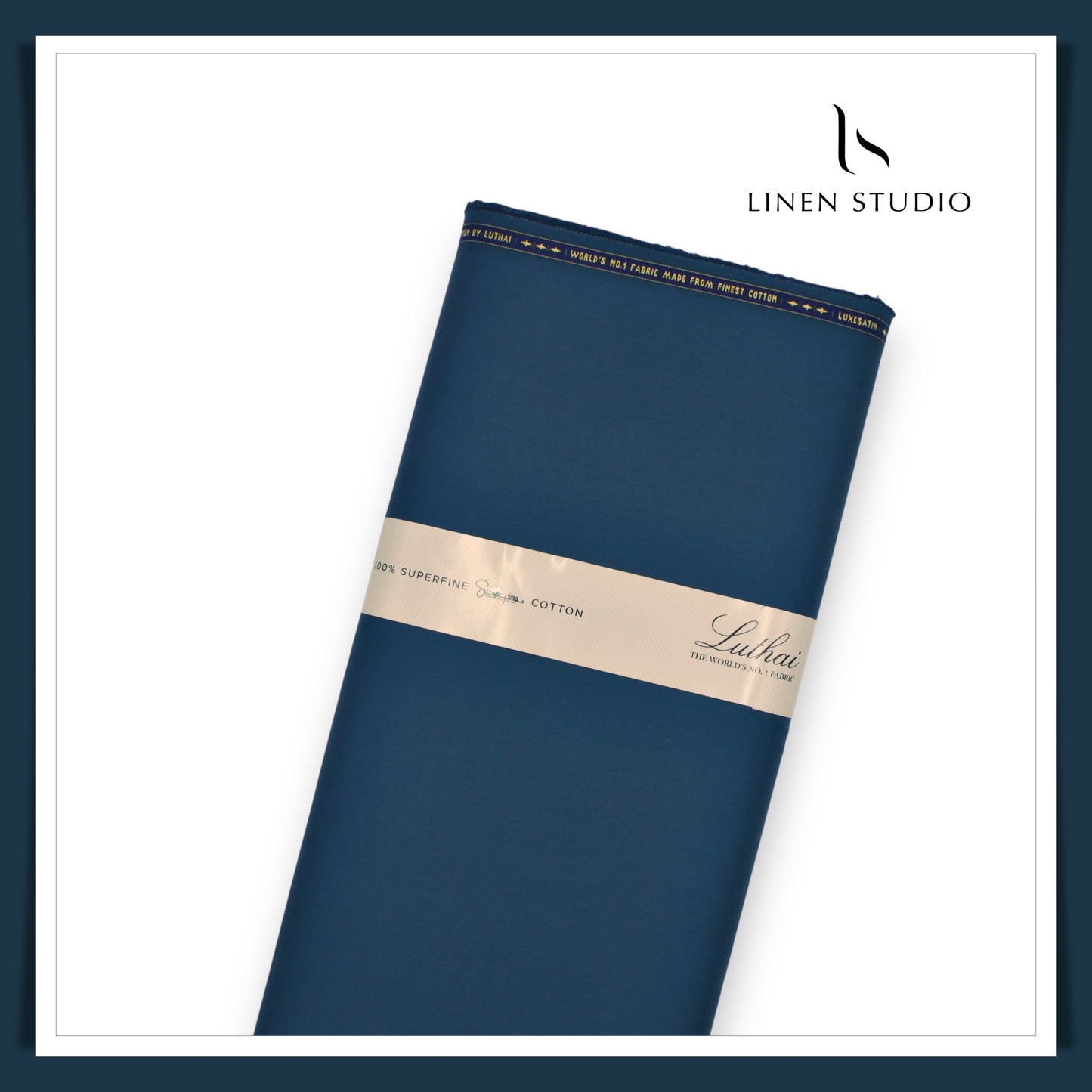 Luthai 100% Luxury Cotton Satin Shirting - Cyan Blue (NEW)