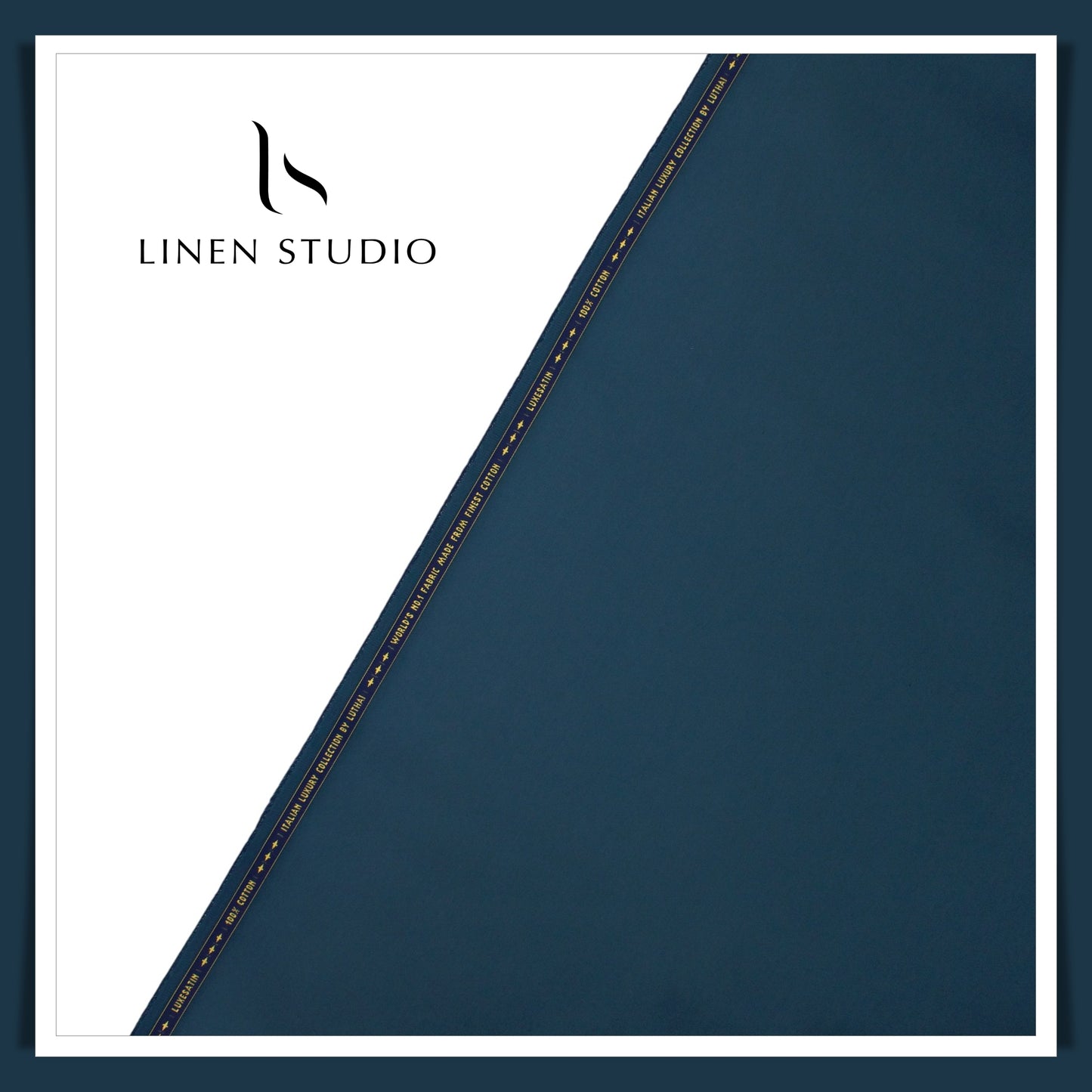 Luthai 100% Luxury Cotton Satin Shirting - Cyan Blue (NEW)