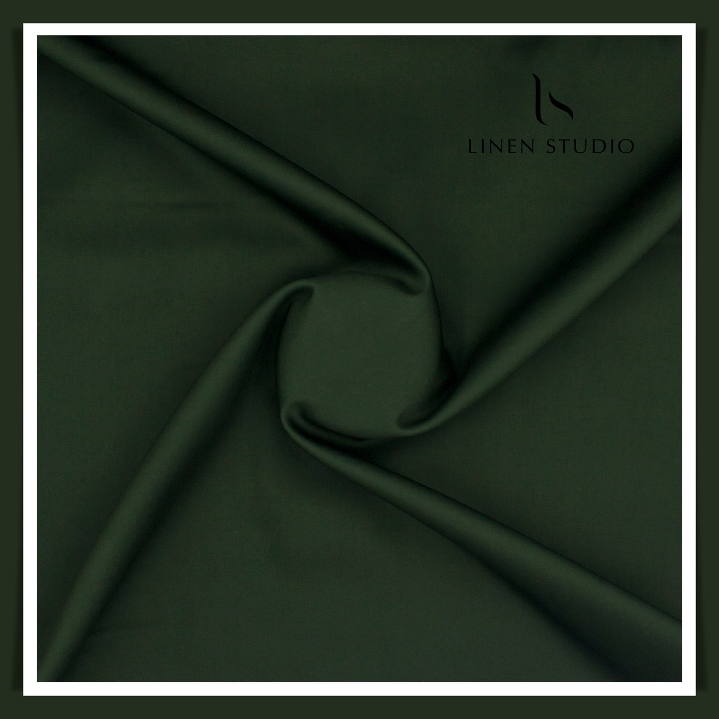Luthai 100% Luxury Cotton Satin Shirting - Timber Green (NEW)