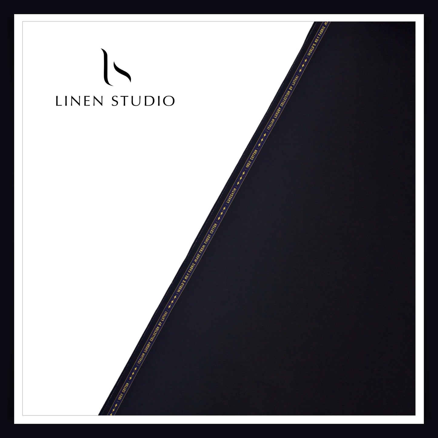 Luthai 100% Luxury Cotton Satin Shirting - Dark Navy Blue (NEW)