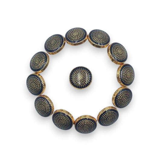 Textured Dark Green Enamel Designer Metal Buttons