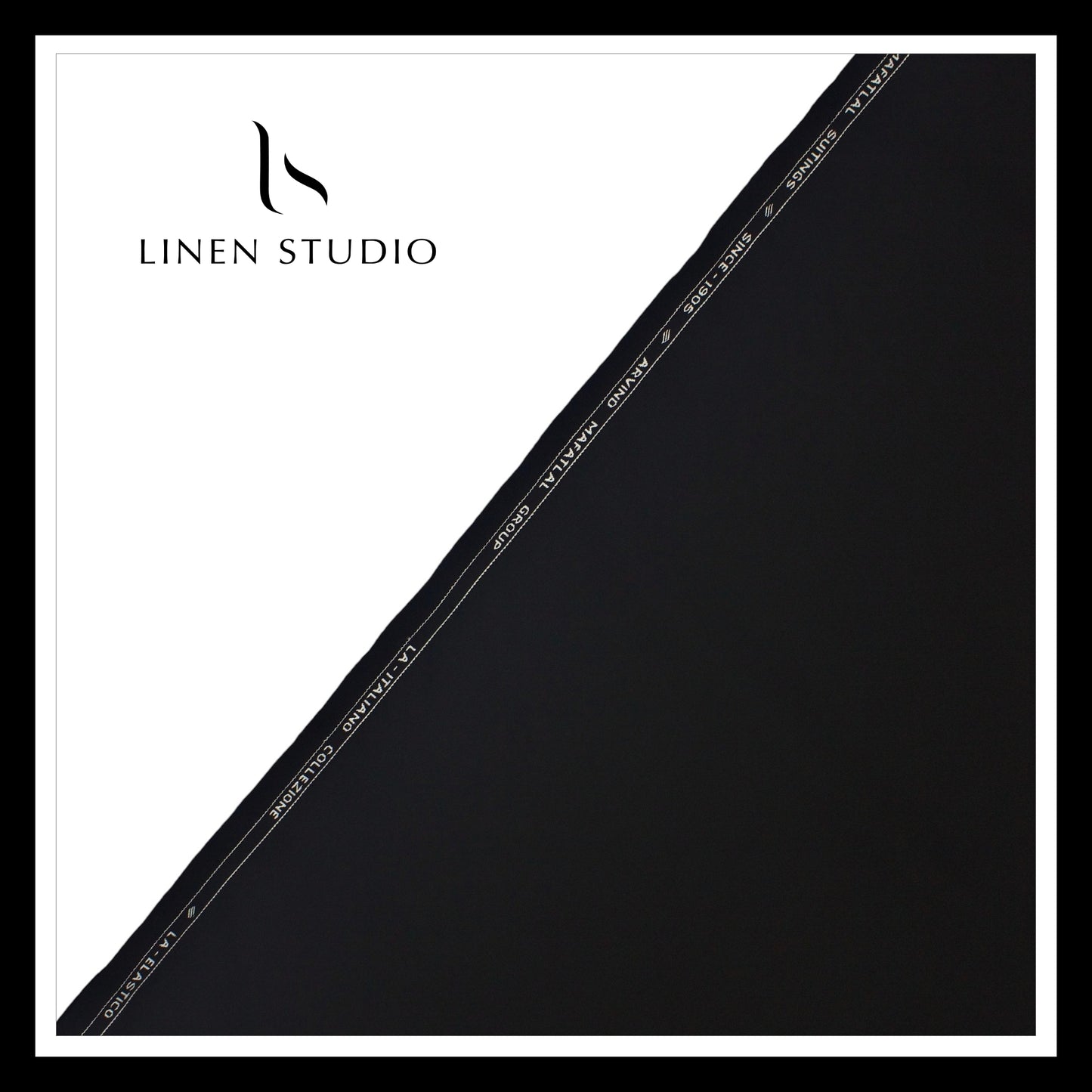 4 Way Stretch Suiting by Arvind Mafatlal - Jet Black - Linen Studio