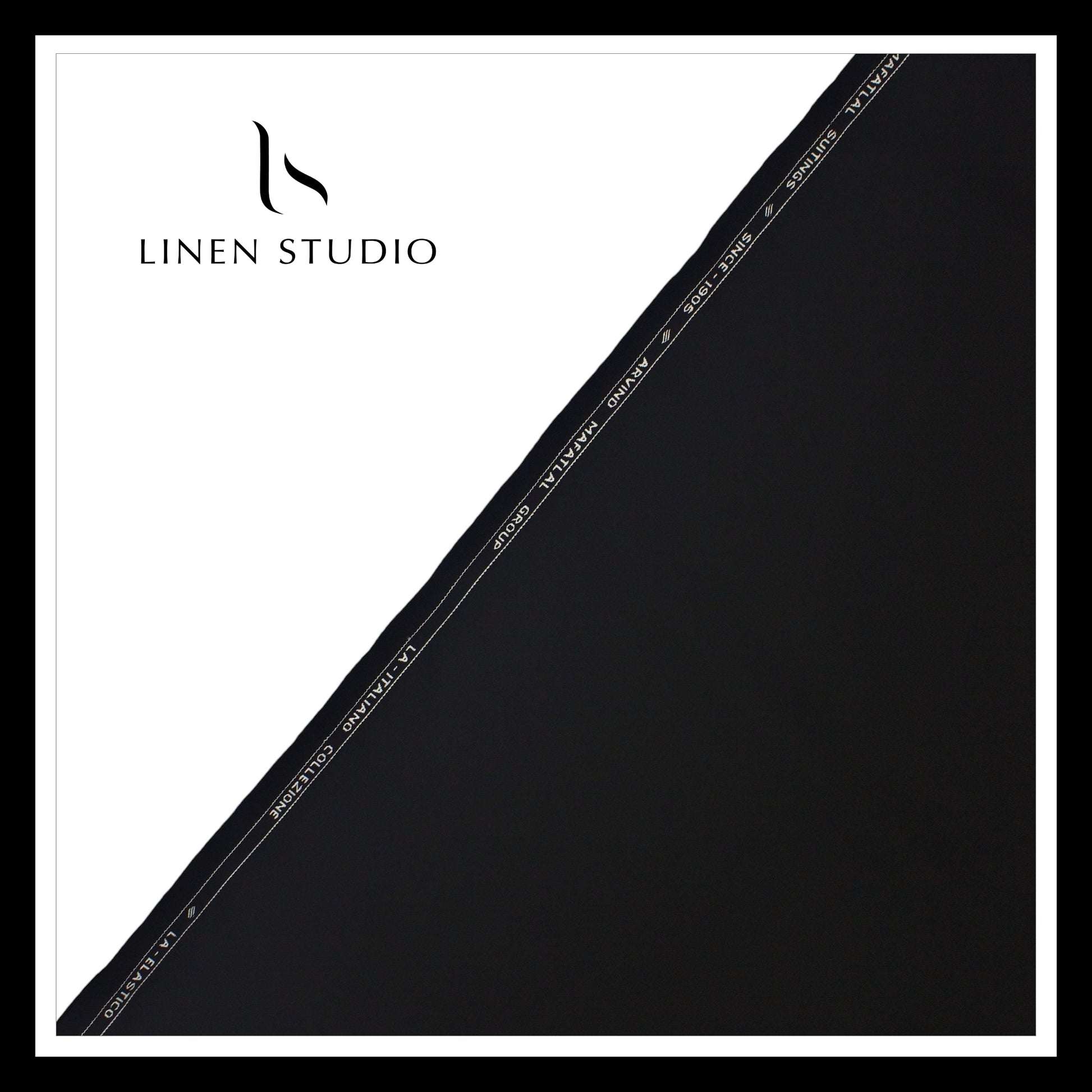 4 Way Stretch Suiting by Arvind Mafatlal - Jet Black - Linen Studio