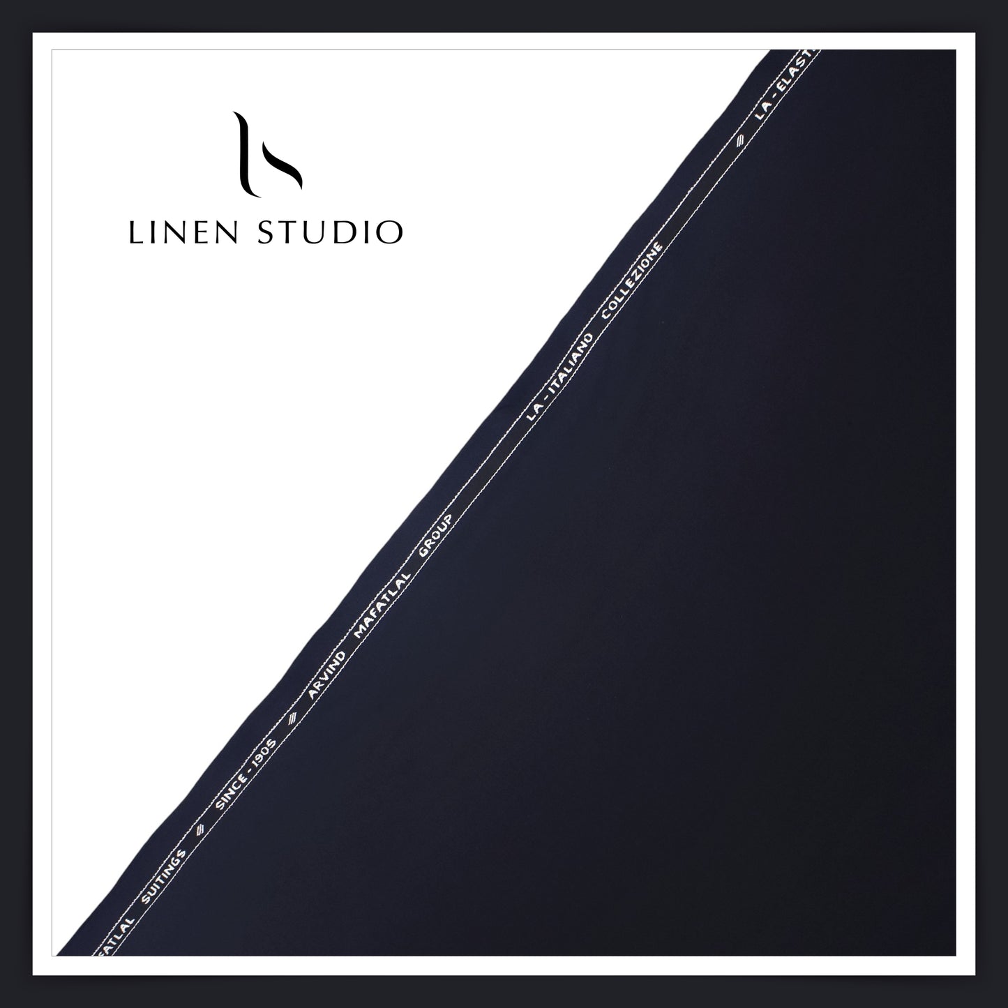 4 Way Stretch Suiting by Arvind Mafatlal - Navy Blue - Linen Studio
