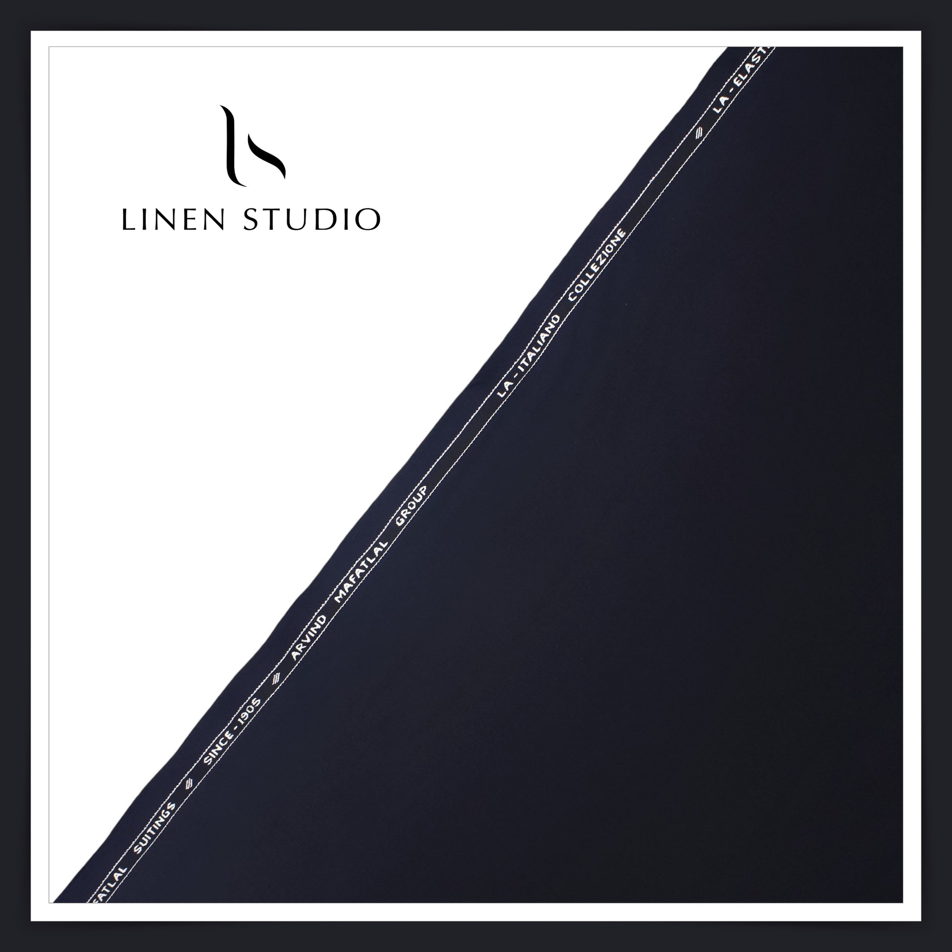 4 Way Stretch Suiting by Arvind Mafatlal - Navy Blue - Linen Studio