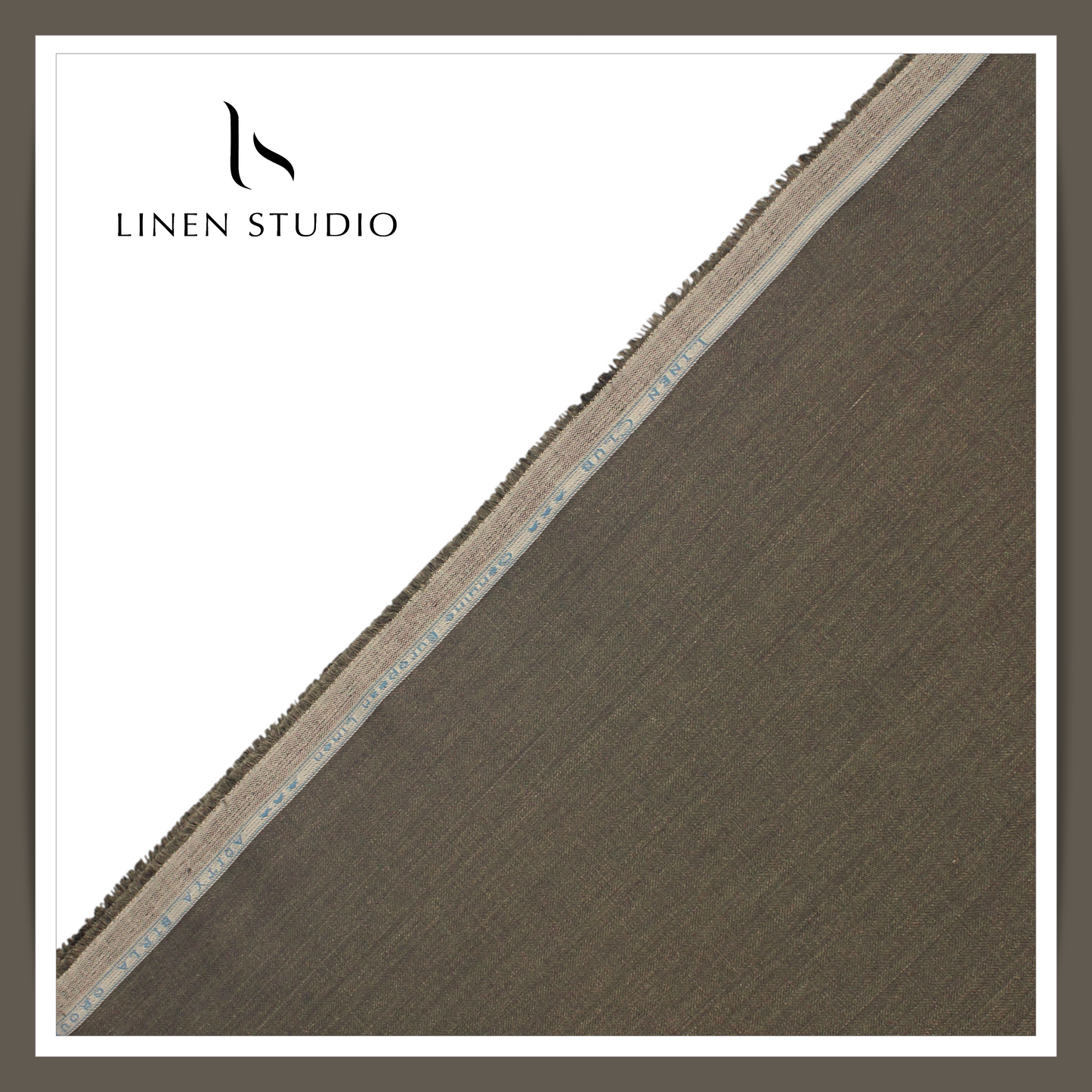 Linen Club 50 Lea Premium Linen Suiting - Sand Dune Subtle Herringbone Stripes (NEW) (Zoom In)