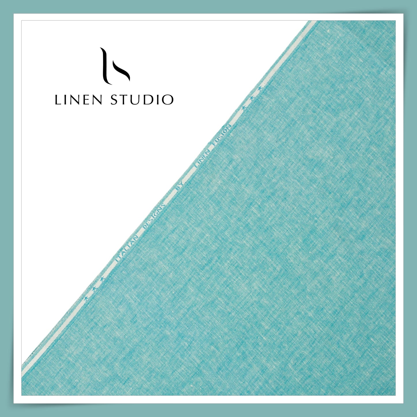 Fusion Fabric by Linen Fiesta, Cotton 70% & Linen 30% - Neptune Blue (NEW)