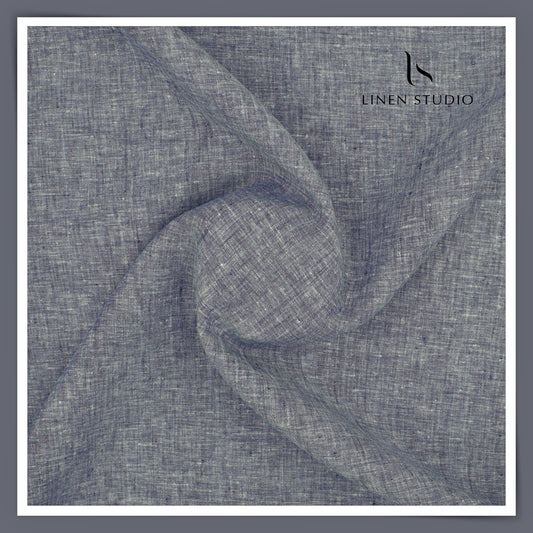 Linen Fiesta 60 Lea Plain Shirting - Purplish Blue (Fastest Selling)