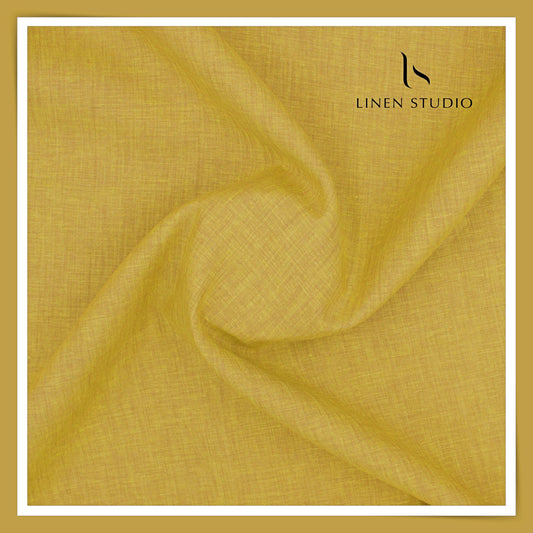 Linen Fiesta 60 Lea Plain Shirting - Golden Yellow (Fastest Selling)