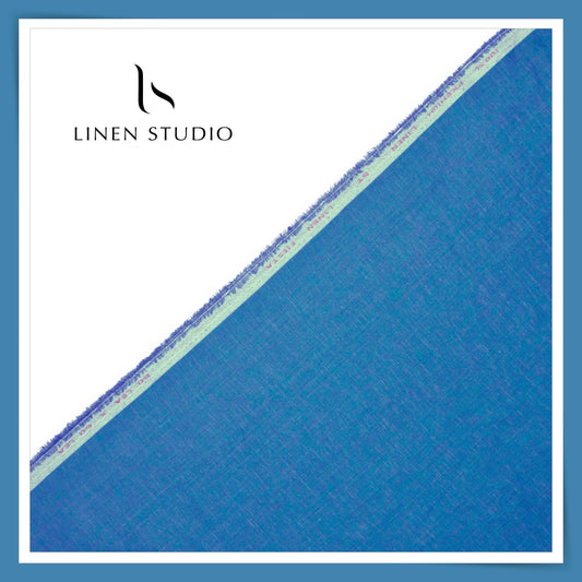Linen Fiesta 60 Lea Plain Shirting - Peacock Blue (Fastest Selling)