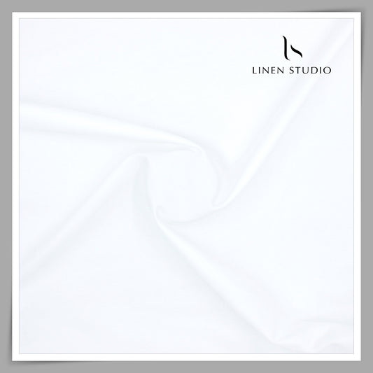Burgoyne Cotton Linen Shirting - Bright White (Highest Selling) (NEW)