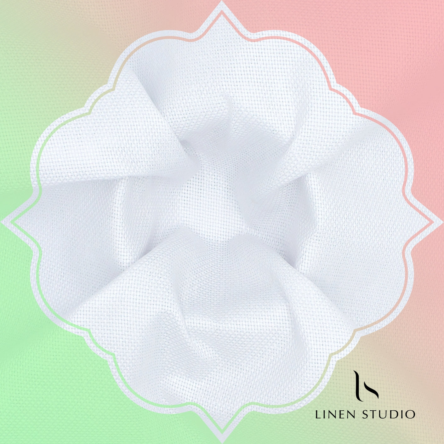 Netted Poly-Viscose Fabric - White - Linen Studio