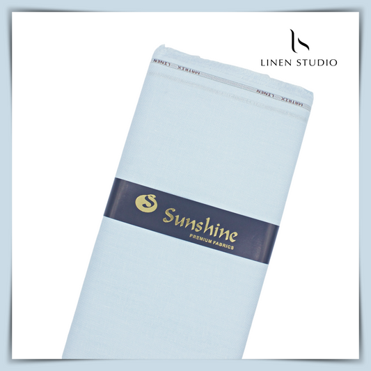Netted Poly-Viscose Fabric - Sky Blue - Linen Studio