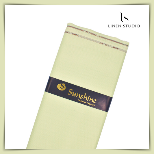 Netted Poly-Viscose Fabric - Pale Yellow - Linen Studio