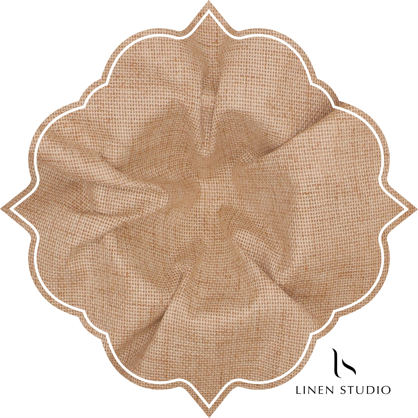 Netted Poly-Viscose Fabric - Light Orange - Linen Studio