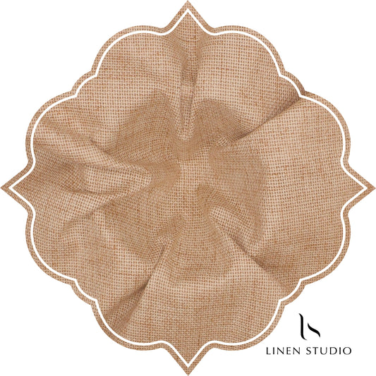 Netted Poly-Viscose Fabric - Light Orange - Linen Studio