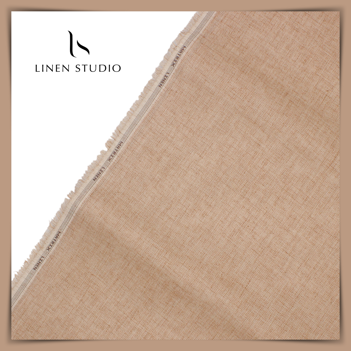 Netted Poly-Viscose Fabric - Light Orange - Linen Studio