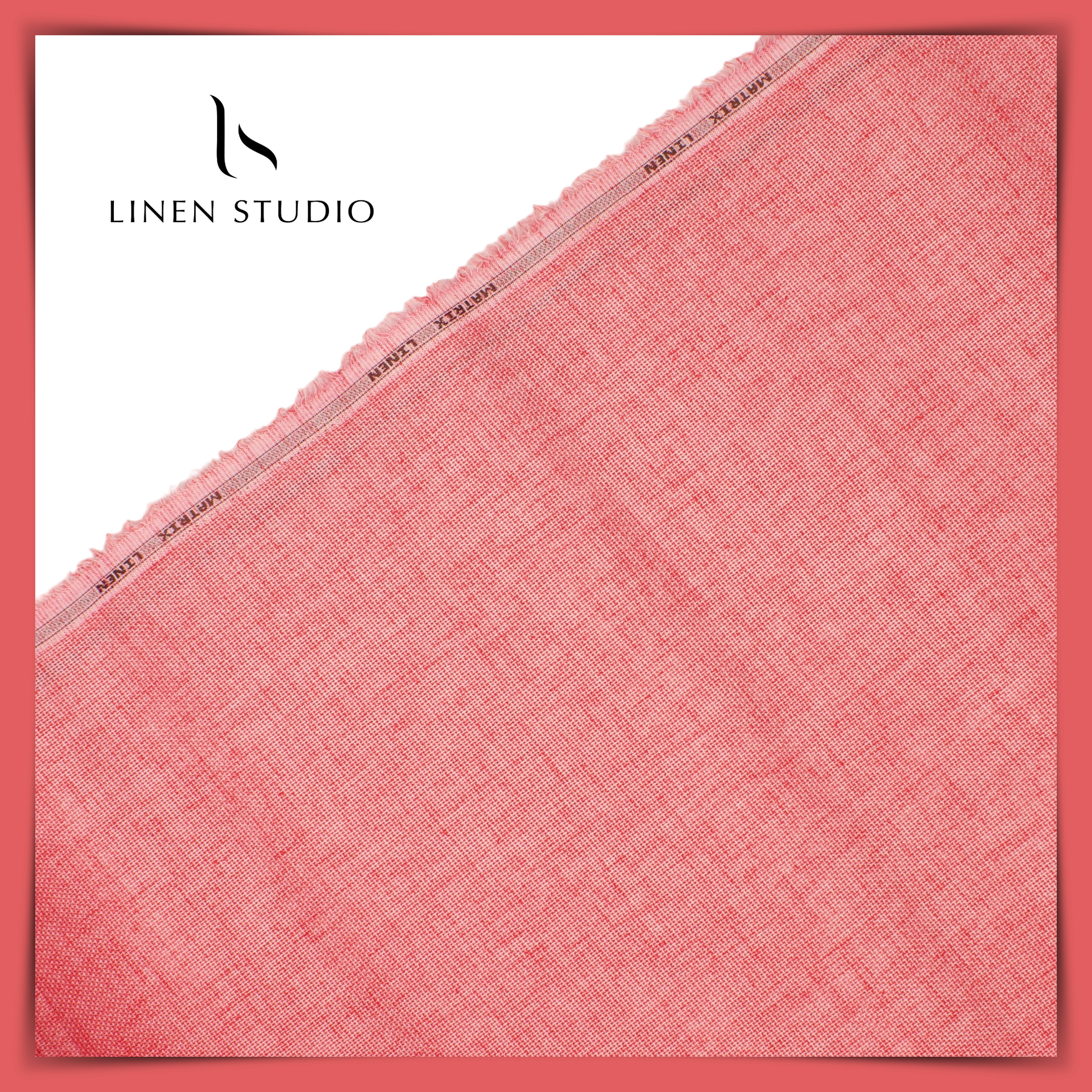 Netted Poly-Viscose Fabric - Red - Linen Studio