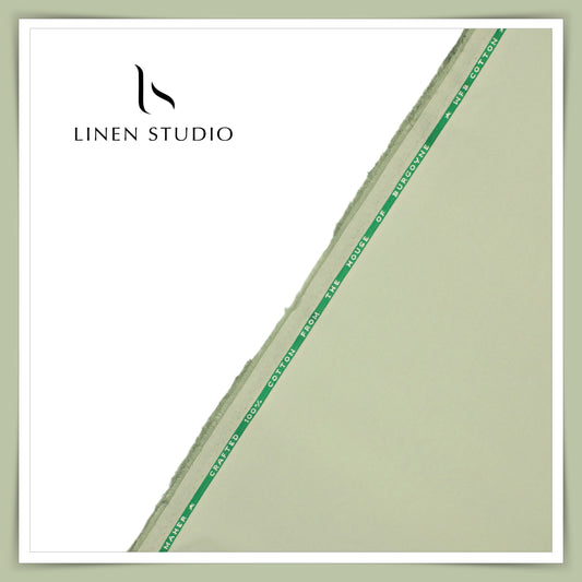 3 Ply 80's Count Twill Cotton Suiting by Burgoyne Ireland - Thistle Green