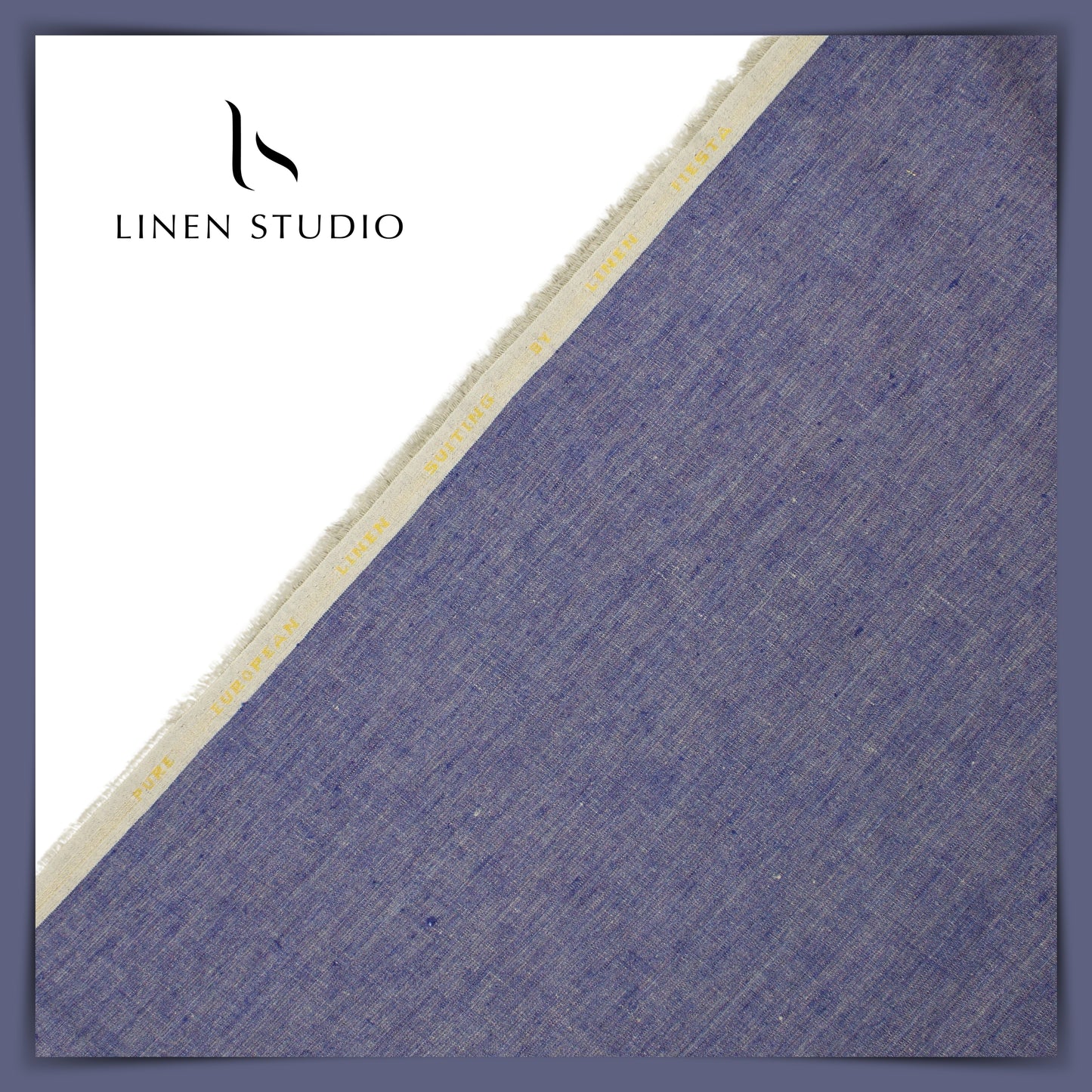 Pure Linen Suiting - Purplish Blue - Linen Studio