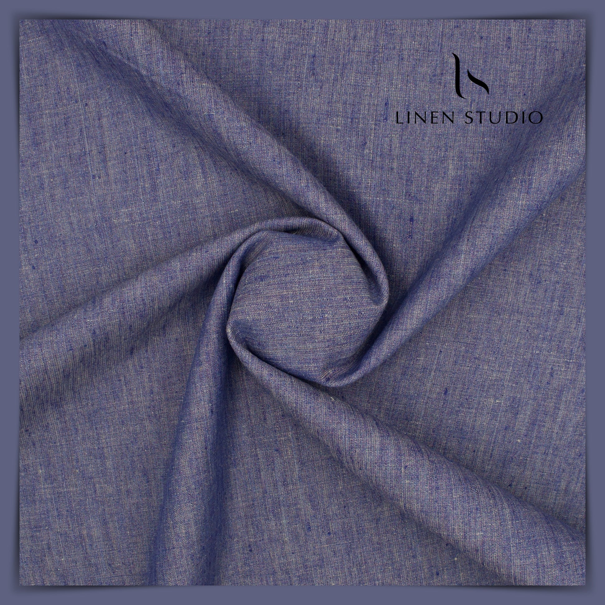 Pure Linen Suiting - Purplish Blue - Linen Studio